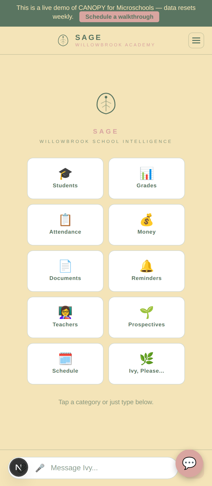HELIX module grid for a microschool