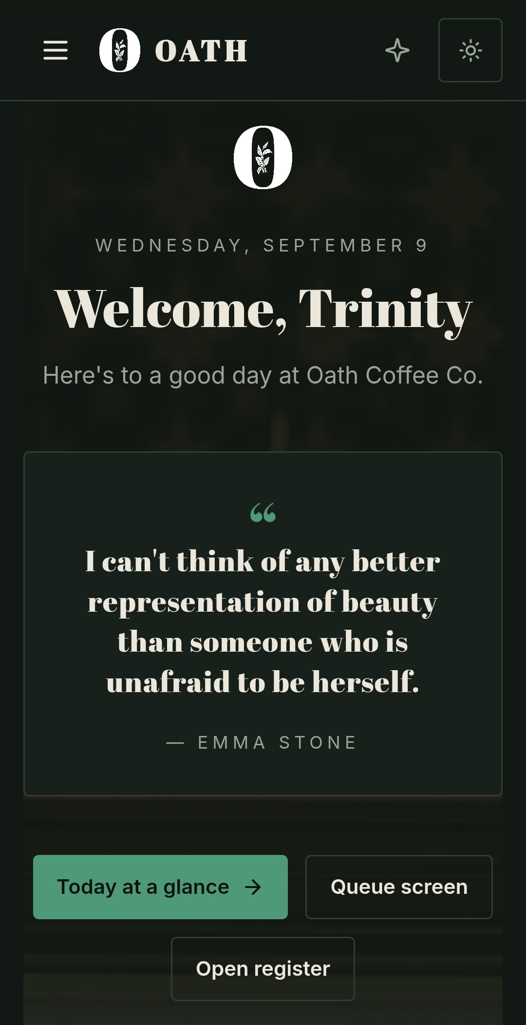 Java welcome screen