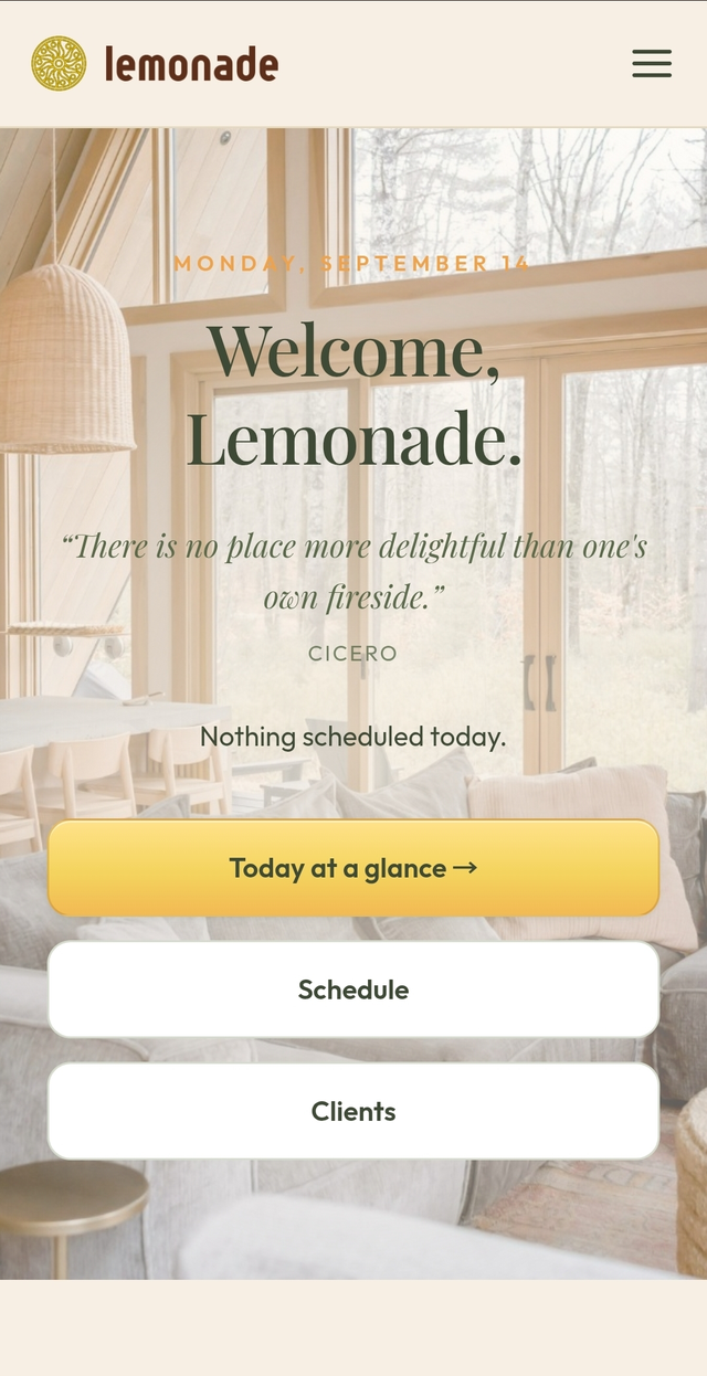 Lemonade home screen